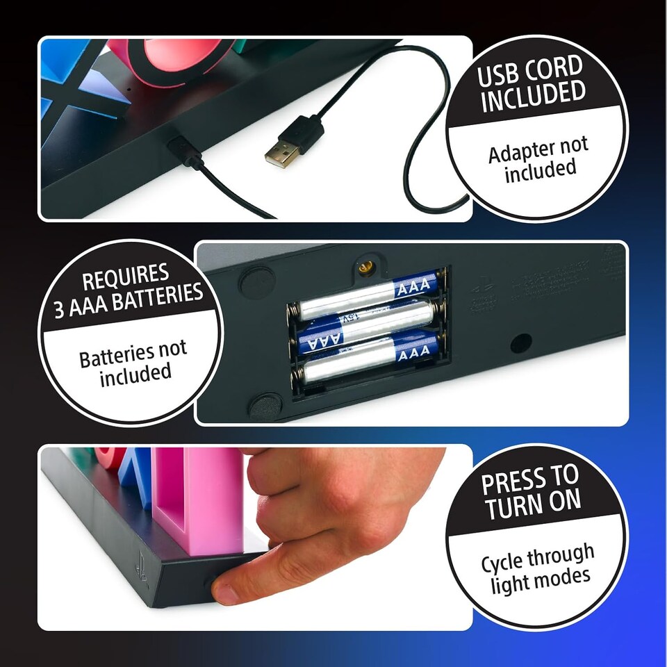 image 1 of PlayStation Icons Light, Officially Licensed Sound Reactive Gaming Light, Paladone