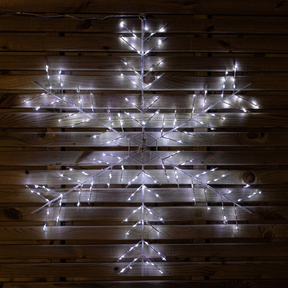 image 1 of 75cm Ice White 240 LED Snowflake Silhouette With 8 Functions