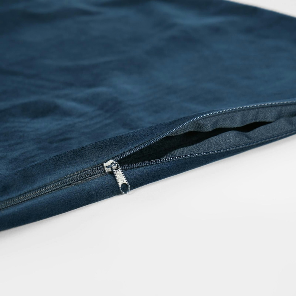 image 1 of OHS 2 x Soft Plain Matte Velvet Cushion Covers, 45x45cm - Navy Blue