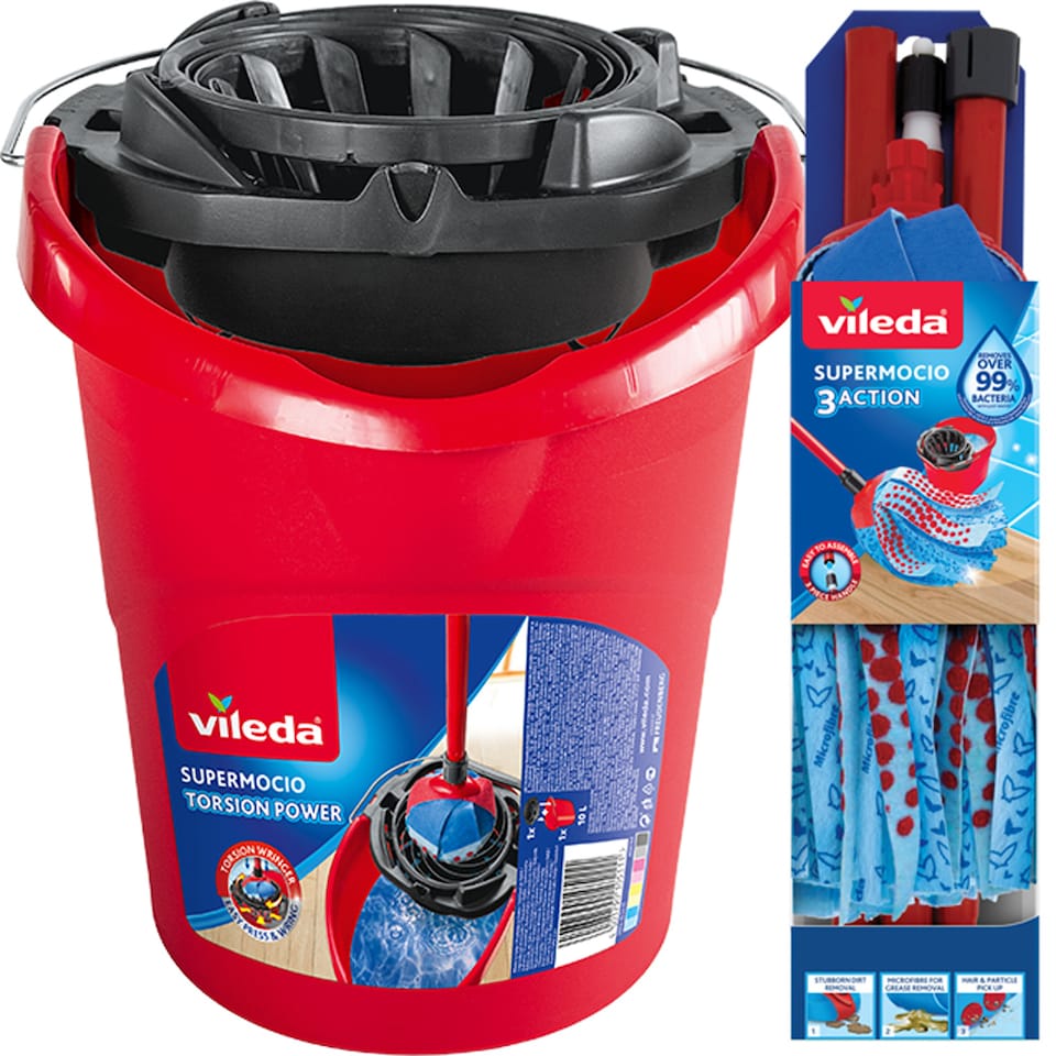image 1 of Vileda SuperMocio COMPACT 3 Action Mop & Bucket BUNDLE SET