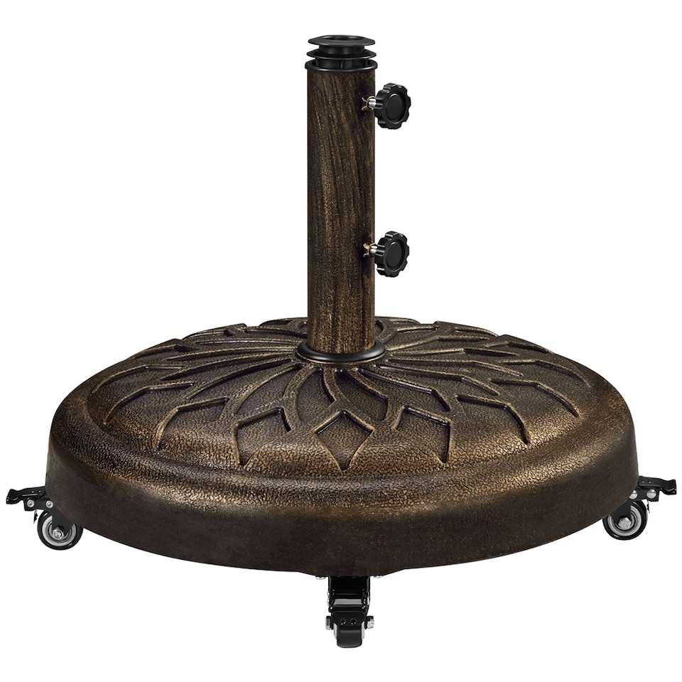 image 1 of Yaheetech 50.5 cm Outdoor Patio Rolling Heavy-duty Self-Weight Market Umbrella Base-Bronze | Bronze | Bronze