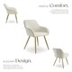 image 3 of Dining Chair Marilyn - corduroy look, upholstered, armchair, continuous backrest - Set of 2 Cream | Cream/Gold