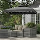 image 2 of Outsunny 2.5m Cantilever Garden Parasol Umbrella with Cross Base, Grey