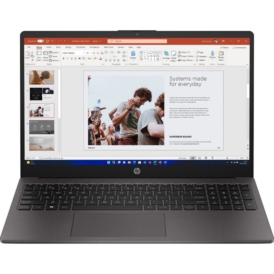 image 1 of HP 255 G10 AK9U8AT Laptop - 15.6" FHD - AMD Ryzen 5 7530U - 8GB RAM - 256GB SSD - Win 11 Home
