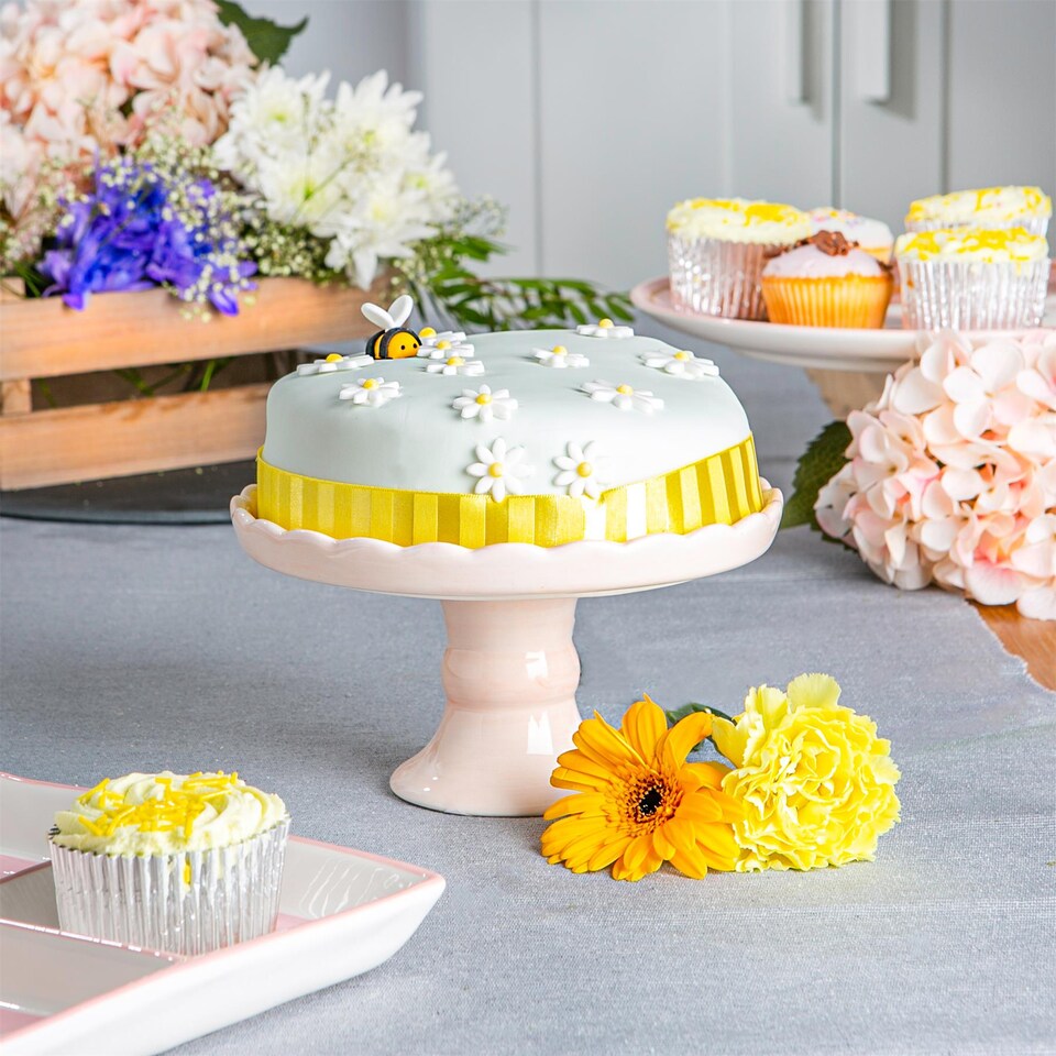 image 1 of Nicola Spring Easter Bunny Cake Stand - 18cm - White | White | White