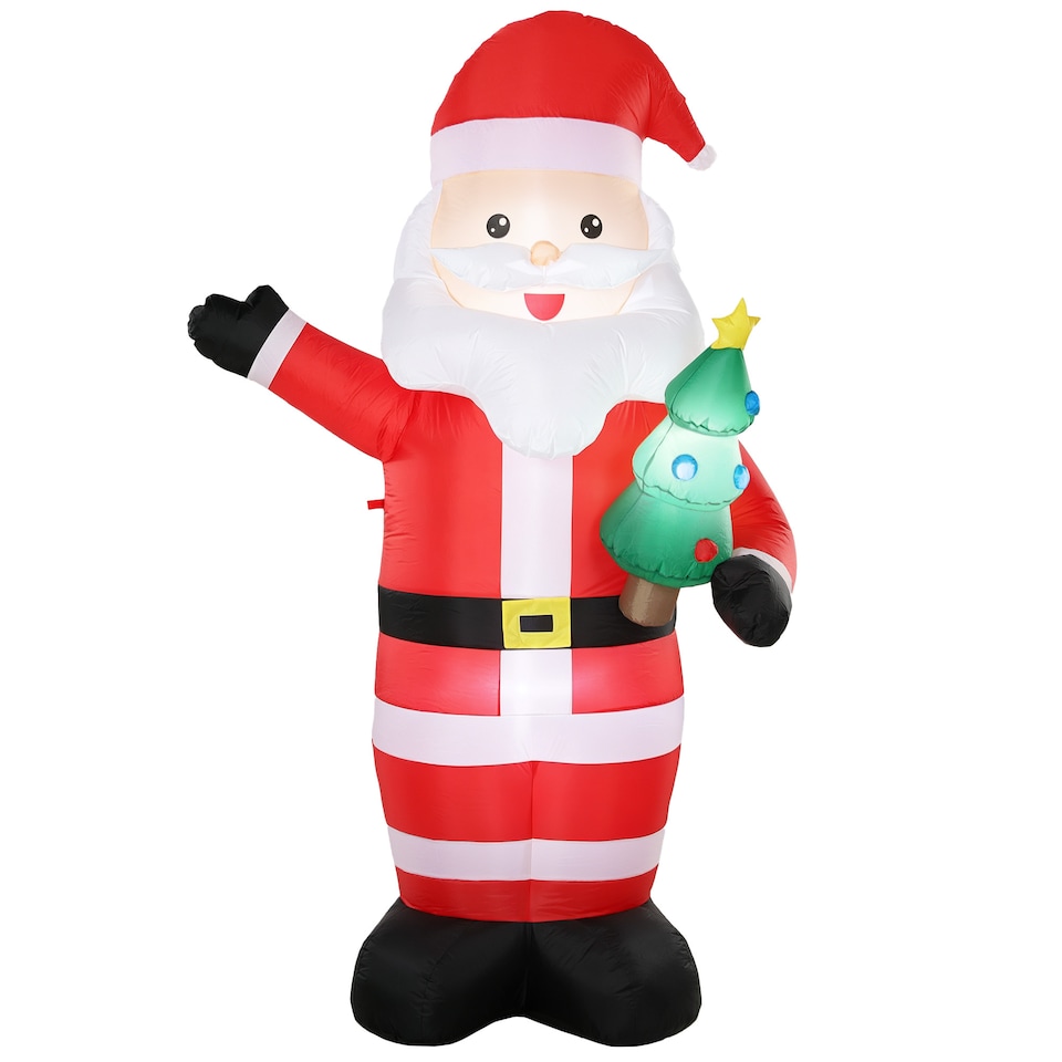 image 1 of Outsunny 8FT Inflatable Christmas Decoration with Bright LED Light, Red