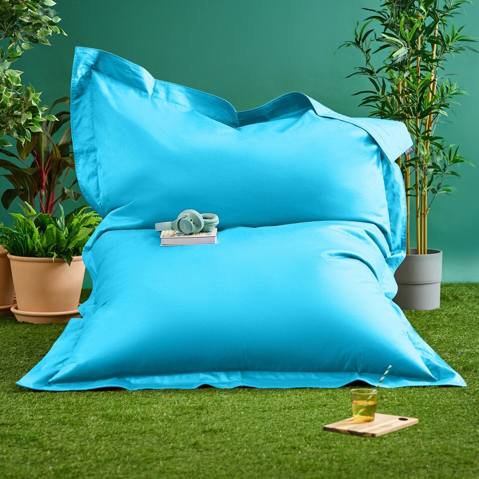 image 1 of icon Giant Indoor Outdoor Bean Bag Floor Cushion Aqua
