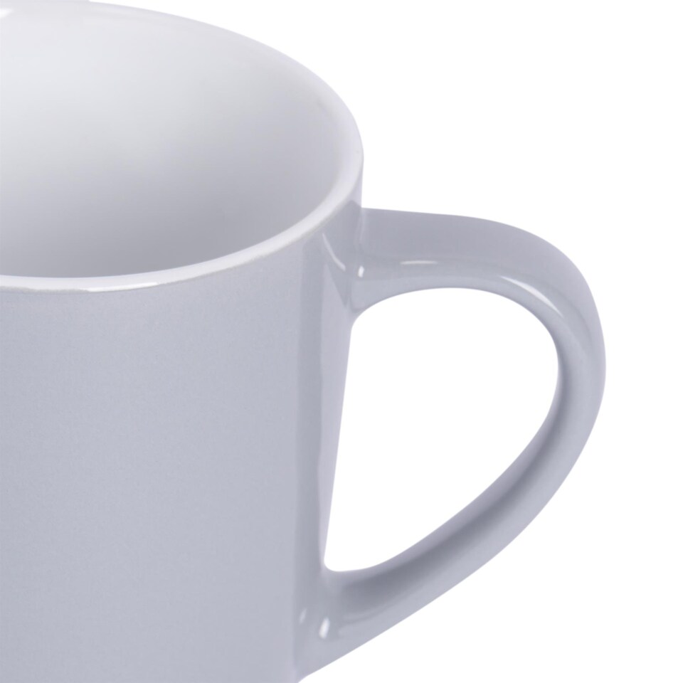 image 1 of Argon Tableware 350ml Coloured Coffee Mugs Set - Set of 6 - Gloss Stoneware Latte Cappuccino Cups Hot Chocolate Cups