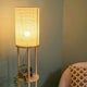image 1 of ValueLights Elsa Oak Effect Natural Floor Lamp with Natural Drum Shade