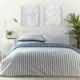 image 2 of Harvard Stripe Print Duvet Cover Set - Double - Blue
