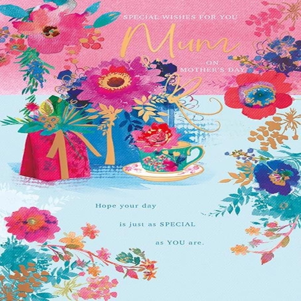 image 1 of Words 'n' Wishes Mother's Day Card for a Lovely Mum on Mother's Day, 23.5 x 16.5 cm,