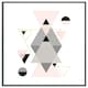 image 3 of Pink & grey geometric triangles (Picture Frame) Brown | L