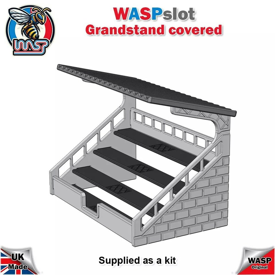 image 1 of Slot Car Track Scenery Grandstand Covered Small 1:32 Scale Wasp P