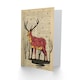 image 2 of Gift Upcycle Dictionary Stag Drawing Red Deer Birthday Card