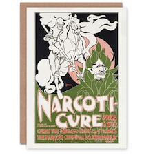 Will H Bradley Narcoticure Vintage Advert Art Greeting Card