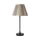 image 4 of ValueLights Maeve Light Grey Pleated Faux Silk Scallop Shade Black Bobbin Bobble Table Lamp Black
