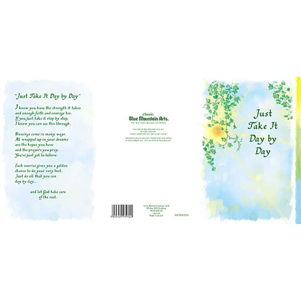 image 1 of Just Take It Day by Day Lovely Verse Greeting Card