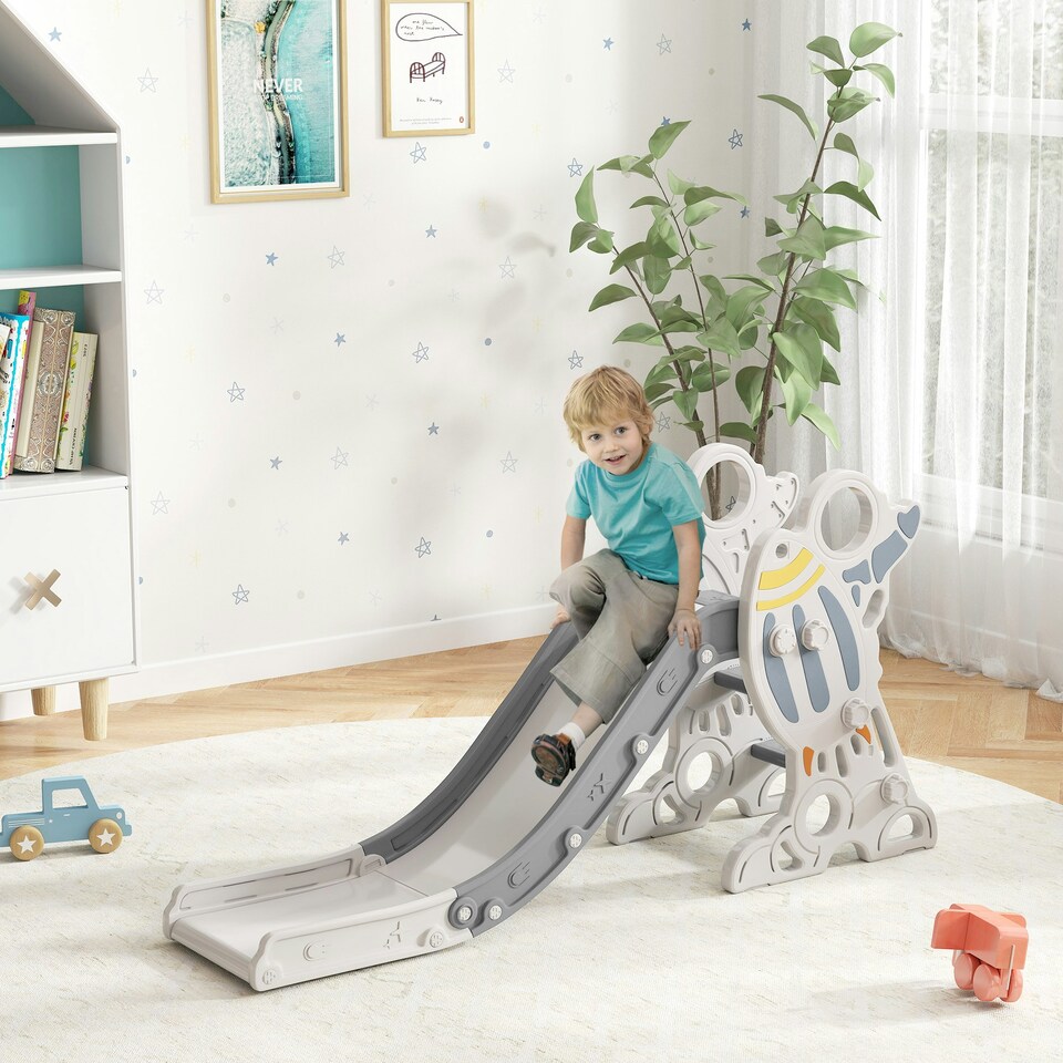 image 1 of AIYAPLAY Baby Slide Freestanding Slide for Kids 1.5-3 Years Space Theme, Grey