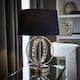 image 2 of ValueLights Rothwell Silver Table Lamp Blue Shade