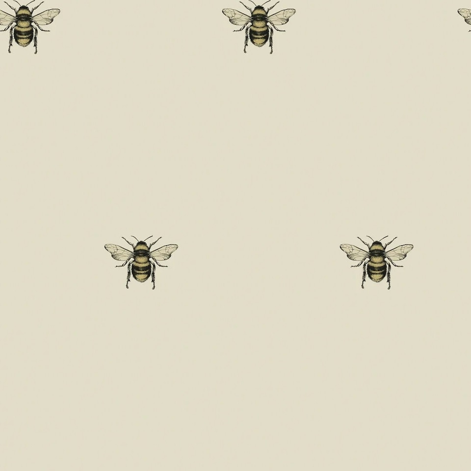 image 1 of Luxe Bee Wallpaper in Natural Multi