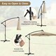 image 6 of COSTWAY 303 cm Patio Parasol Solar LED Cantilever Offset Umbrella Cream