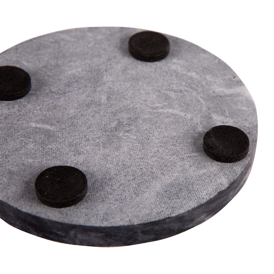 image 1 of Argon Tableware Marble Round Coasters - 10cm - Black - Pack of 6
