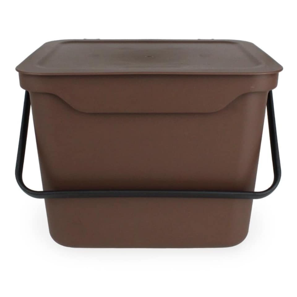 image 1 of 5L Brown Kitchen Compost Caddy/Food Recycling Waste Bin