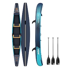 Wave Venturer Inflatable Touring Canoe, 3 Person, Navy