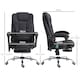 image 3 of Vinsetto Office Chair with 6 Point Massage and Back Heat, Linen Desk Chair with Footrest Adjustable Height and Swivel Wheels, Back Reclining, Black