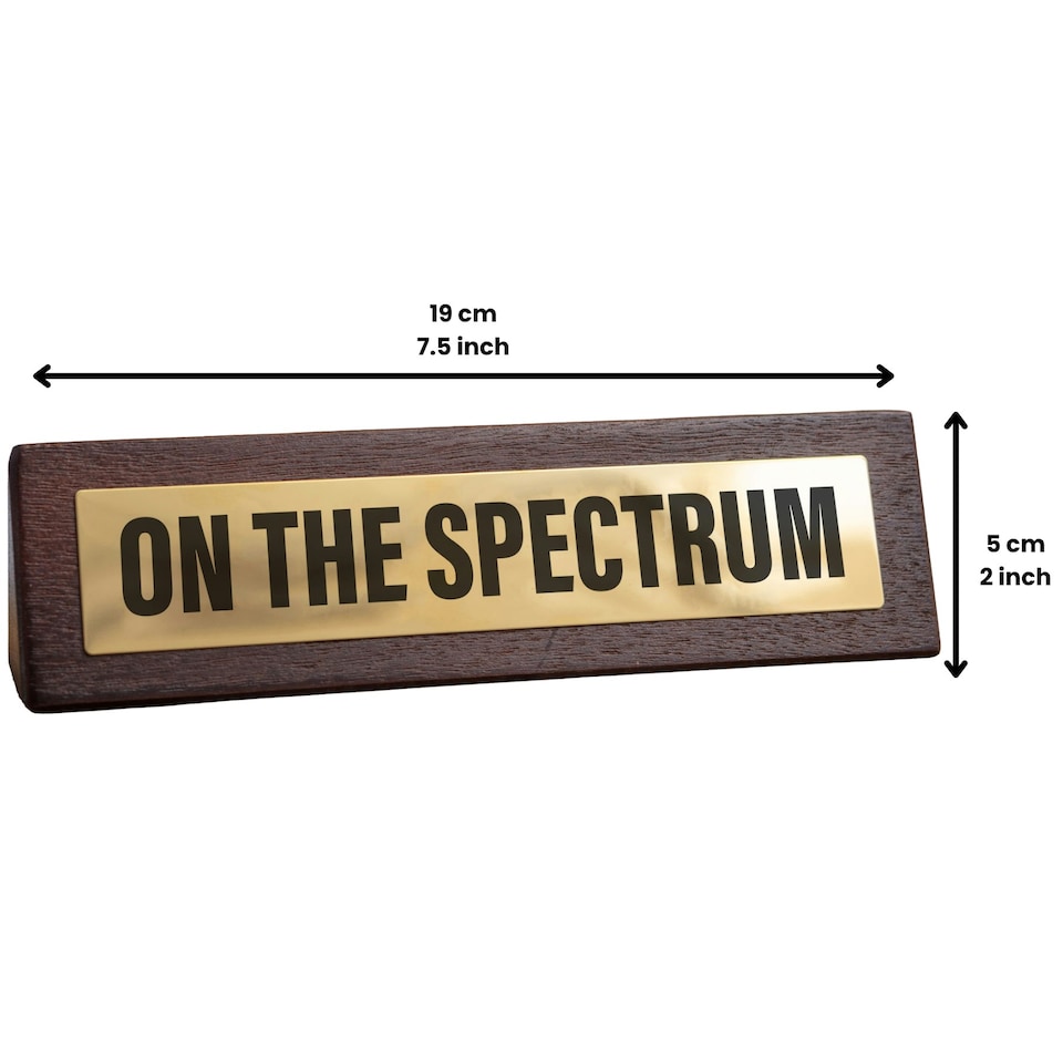 image 1 of Wooden Desk Sign - On the Spectrum