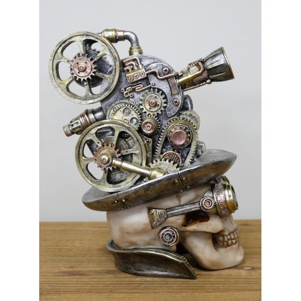 image 1 of Gifts Direct 2 U Steampunk Skull Camera Hat Ornament