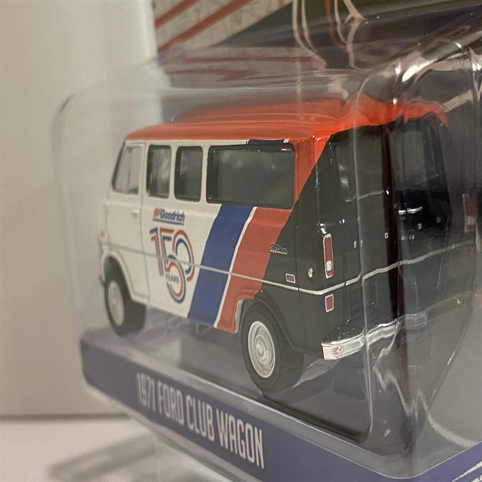 image 1 of 1971 Ford Club Wagon BTGoodrich 150 Years 1:64 Scale Greenlight 41110C