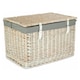 image 1 of 60cm White Wash Chest Wicker Picnic Basket with Cotton Lining Grey | Grey | One Size