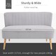 image 5 of HOMCOM Modern Velvet Double Seat Sofa with Wood Frame Foam Padding Soft Comfortable Compact Couch Home Office Light Grey