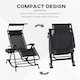 image 3 of Outsunny Garden Rocking Chair Folding Recliner Outdoor Adjustable Sun Lounger Rocker Zero-Gravity Seat with Headrest Side Holder Patio Deck - Black