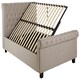 image 5 of Interiors By Premier Contemporary Light Grey Double Ottoman Bed, Elegant Diamond Patterned Bedroom Bed, Ottoman Stud Detailed Bed