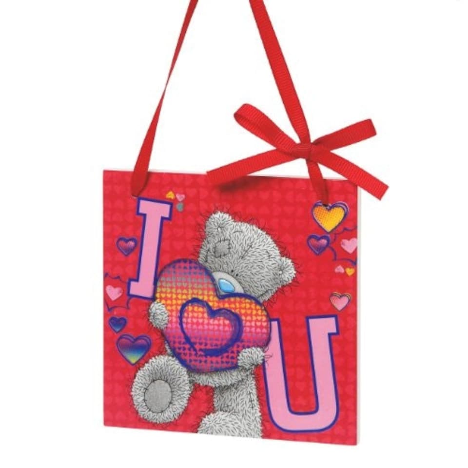 image 1 of Me to You Tatty Teddy I Love You Wooden Wall Plaque, Multi-Colour