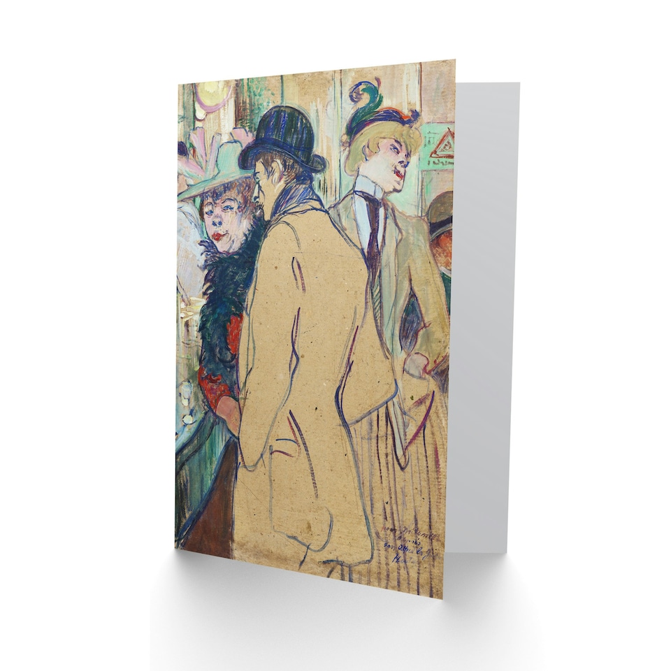 image 1 of Toulouse Lautrec Art Card Alfred la Guigne in a Cafe