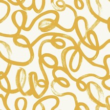 Holden Décor Squiggle Wallpaper - Ochre/White - One Size | Yellow