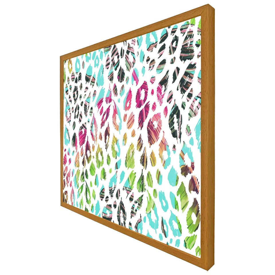 image 1 of Multi coloured leopard spots (Picture Frame) White | S