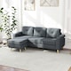image 2 of HOMCOM 3-Seater L-Shaped Linen Sofa w/ Sponge Seat Back Cushions, Dark Grey 