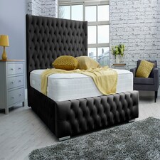 Dino Plush Single Bed Frame - Black