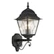 image 2 of Traditional Matte Black Cast Aluminium Outdoor Wall Light With Cathedral Glass | Black | Black | 1
