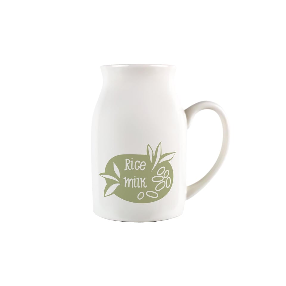 image 1 of Boho Small Porcelain Rice Milk Serving Jug