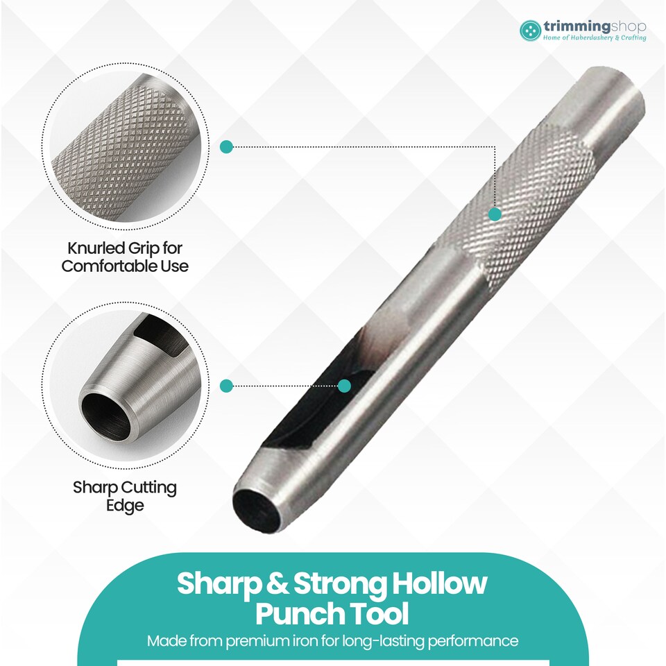 image 1 of 10mm Steel Hollow Punch Leather Hole Puncher For Piercing Holes
