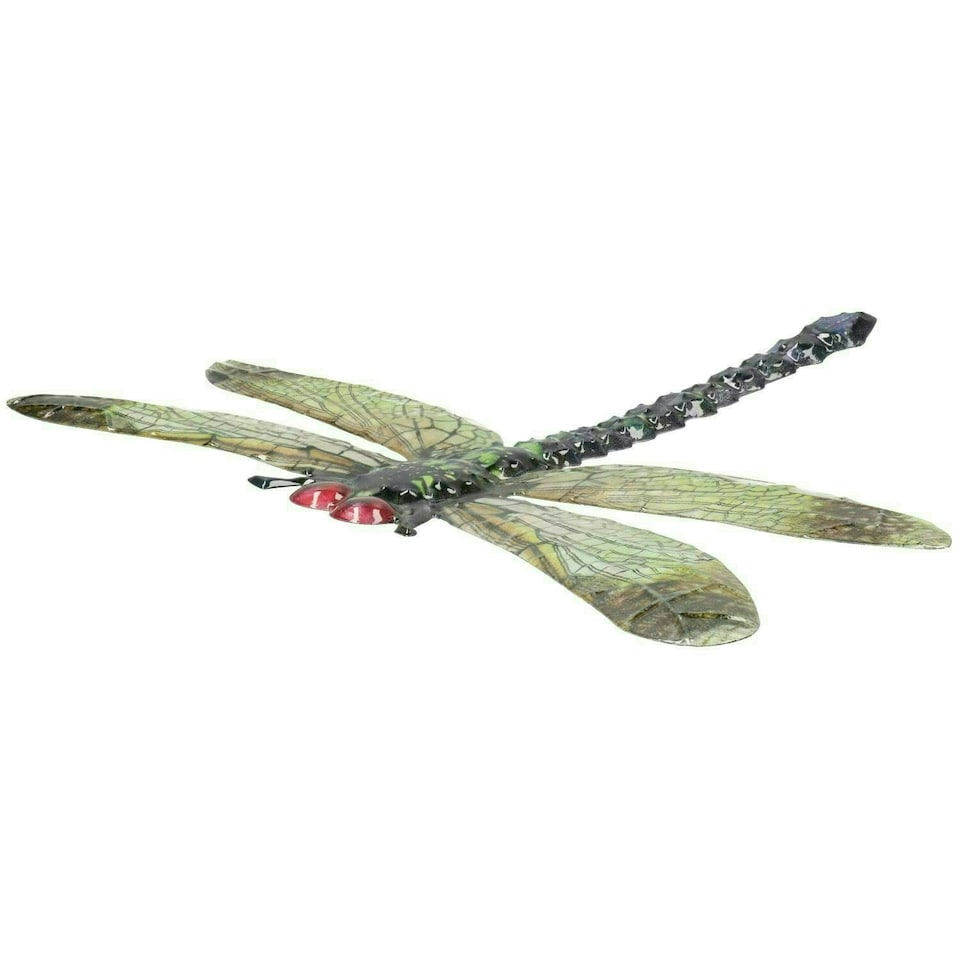image 1 of Green Metal Dragonfly Garden/Home Wall Art Ornament 35x28cm Inddor/Outdoor