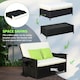 image 6 of Outsunny Garden Rattan Furniture Set 2 Seater Patio Sun Lounger Daybed Sun Bed