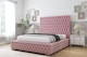 image 2 of Sloomy Ambassador Pink Plush Bed Frame With Mattress With 50"  Upholstered Headboard 4'6 Double