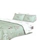 image 1 of Hummingbird Microfibre Complete Duvet Set with Fitted Sheet Green | Single