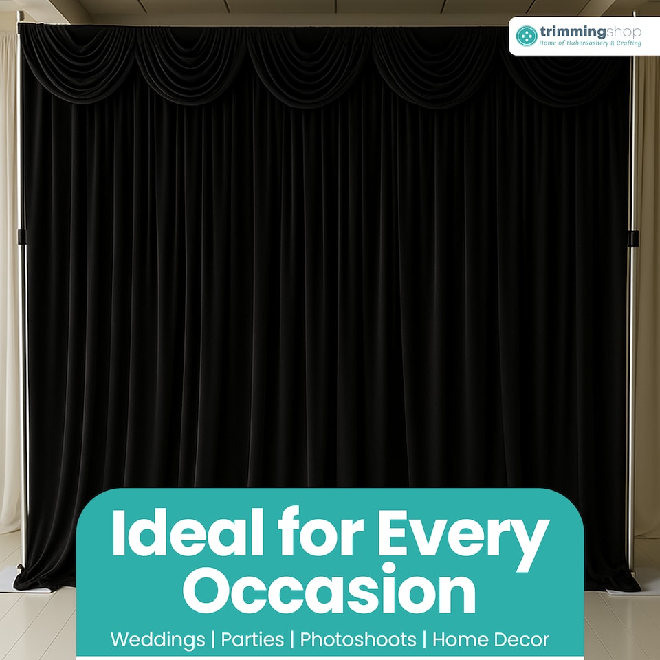 image 1 of 3M Ice Silk Wedding Drapery, Detachable Backdrop Curtain - 1pc